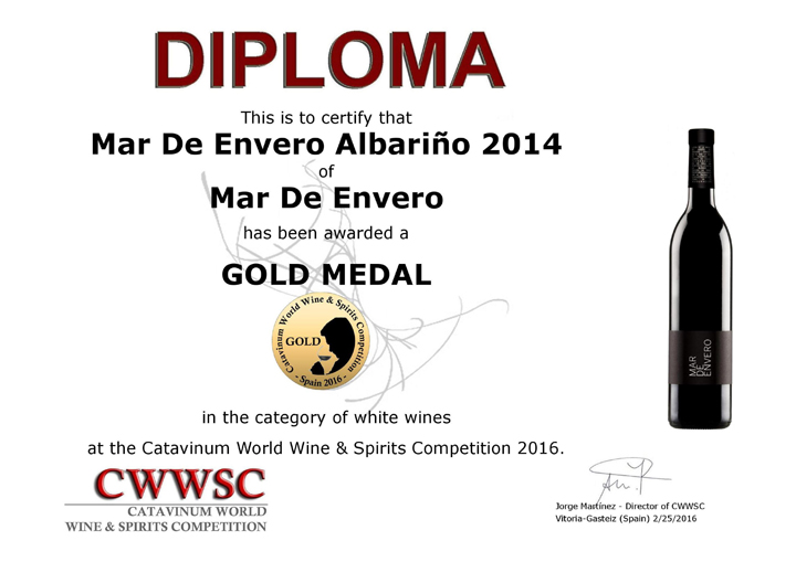 Los albariños Mar de Envero y Troupe, premiados en la Catavinum World Wine & Spirit Competition 2016