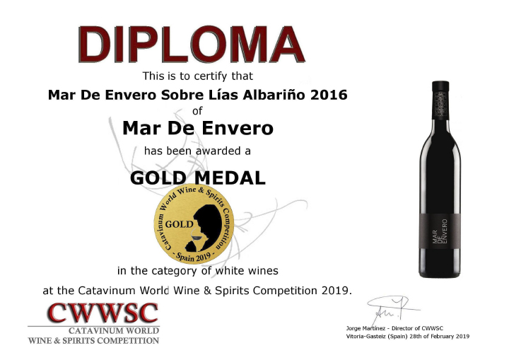 Los albariños Mar de Envero y Troupe, Medallas de Oro en la Catavinum World Wine & Spirit Competition
